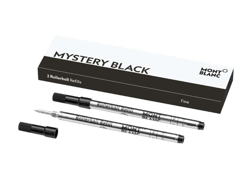 Rollerball refill 2x1 Montblanc, Mystery Black, Gel, Fine, 128230