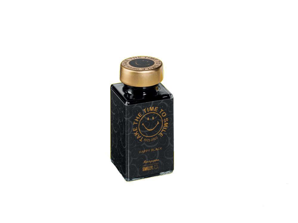 Montegrappa Smiley Happy Black Ink Bottle, Crystal, 50ml IA2EBZIC
