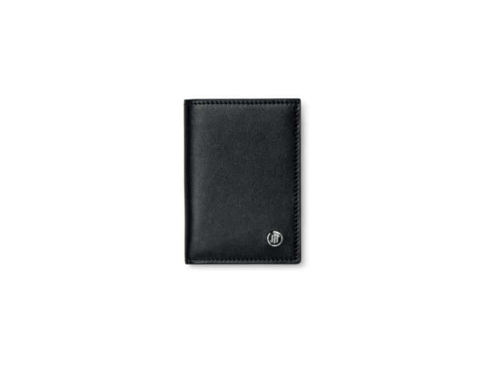 Montegrappa Signet Series Folded Card Case, Black, Leather, Jacquard, IC00HT00