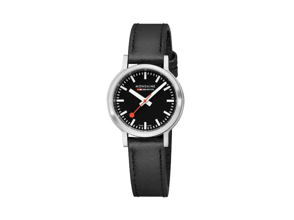 Mondaine SBB Stop2go Quartz Watch, Black, 34 mm, 3 atm, MST.34020.LBV.SET