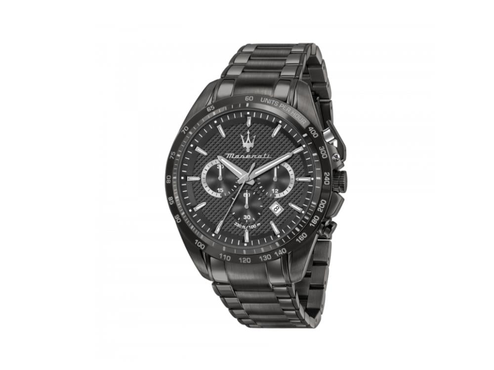 Maserati Traguardo Quartz Watch, PVD Gun Metal, Black, 45 mm, R8873612045