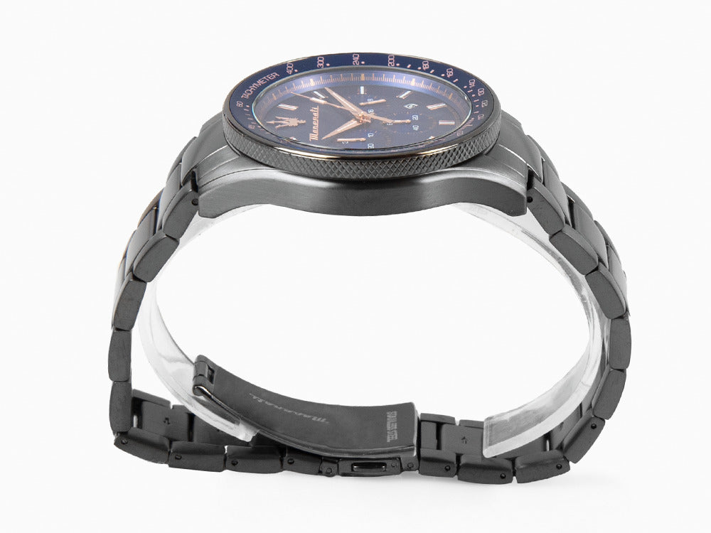 Maserati Sfida Quartz Watch, PVD Gun Metal, Blue, 44 mm, R8873640001