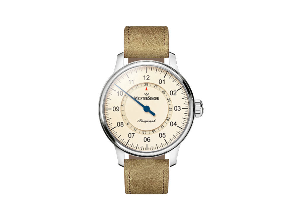 Meistersinger Perigraph Automatic Watch, ETA 2824-2, 43mm, Ivory, AM1003-SV03