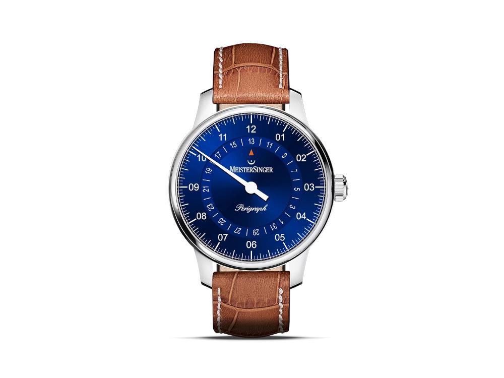 Meistersinger Perigraph Automatic Watch, SW 300, 38 mm, Blue, BM1108