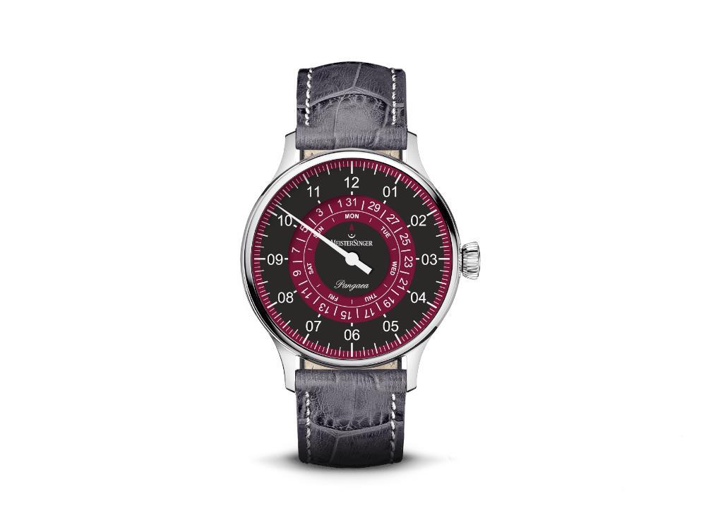 Meistersinger Pangaea Day Date Automatic Watch, Red, 40 mm, PDD902R-SG06W