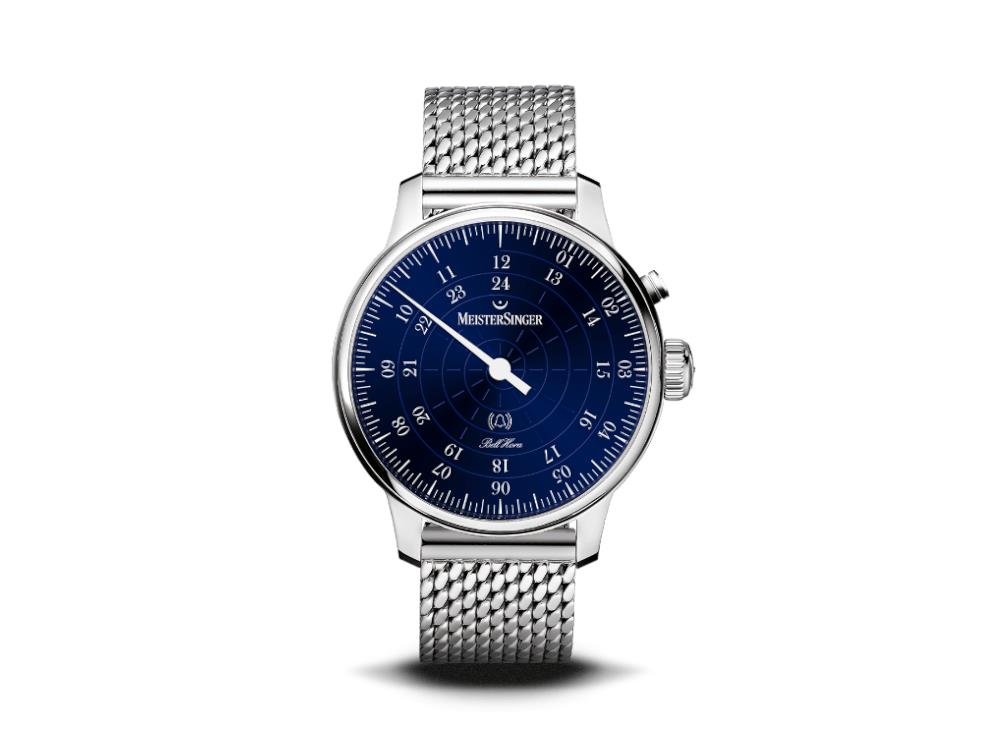 Meistersinger Bell Hora Automatic Watch SW 200 Blue 43 mm BHO908 MIL20