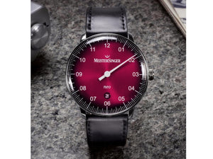Meistersinger Neo Plus Sunburst Red Degradé Automatic Watch, 40 mm, NE411D-SCF01