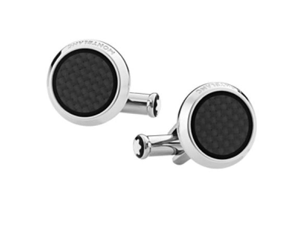 Montblanc Iconic Cufflinks, Steel, Black PVD, Polished, Silver, 124295