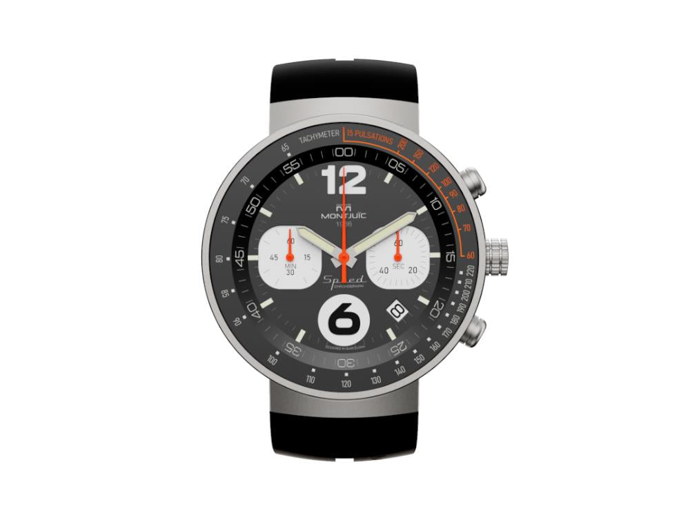 Montjuic Speed Chronograph Quartz Watch, Stainless Steel 316L, Black, MJ2.0101.S