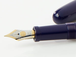Nakaya Cigar Fountain Pen Long, Shobu, Ebonite,14k Gold bicolour