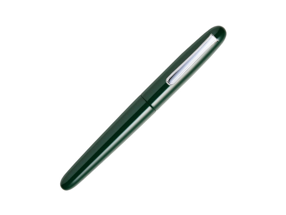 Nakaya Writer Portable Fountain Pen Midori, Ebonite, Rhodium plated
