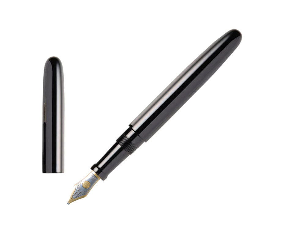 Nakaya Cigar Fountain Pen Long, Black, Ebonite, 14k Gold bicolour
