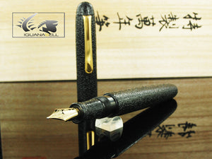 Nakaya Writer Fountain Pen, Ishime Black, Ebonite