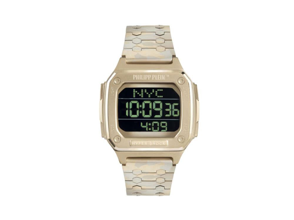 Philipp Plein Hyper Shock Quartz Watch, PVD Gold, 44 mm, PWHAA1021
