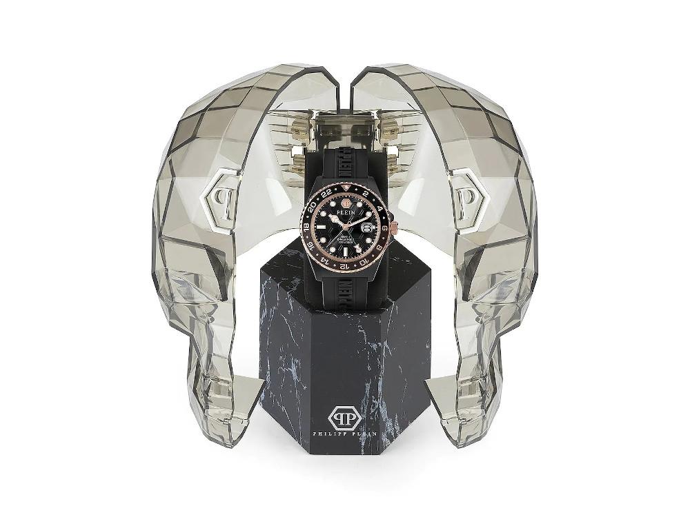 Philipp Plein GMT-I Challenger Quartz Watch, PVD, Black, 44 mm, PWYBA0823