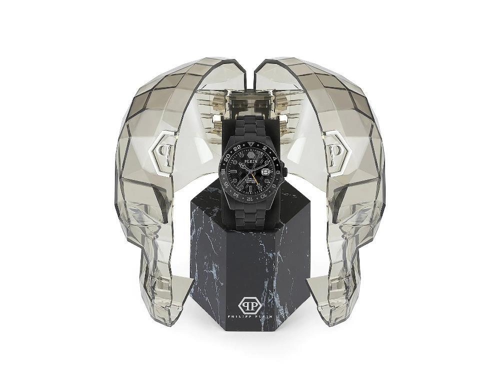 Philipp Plein GMT-I Challenger Quartz Watch, PVD, Black, 44 mm, PWYBA0923