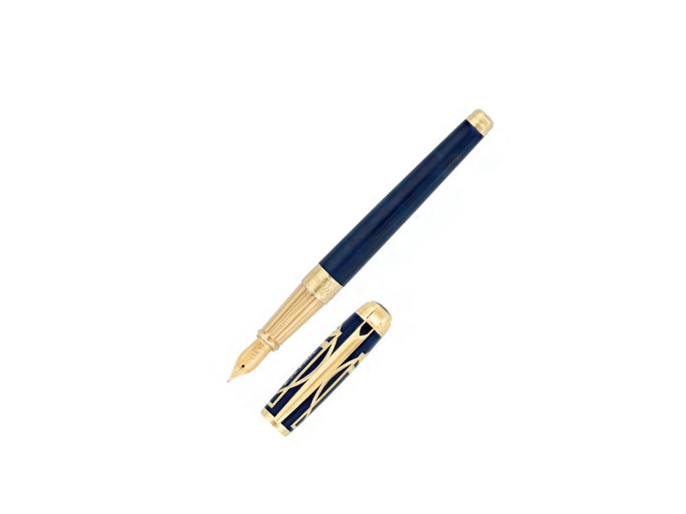 S.T. Dupont Line D Vitruvian Man Animation Fountain Pen, Gold, 410040L