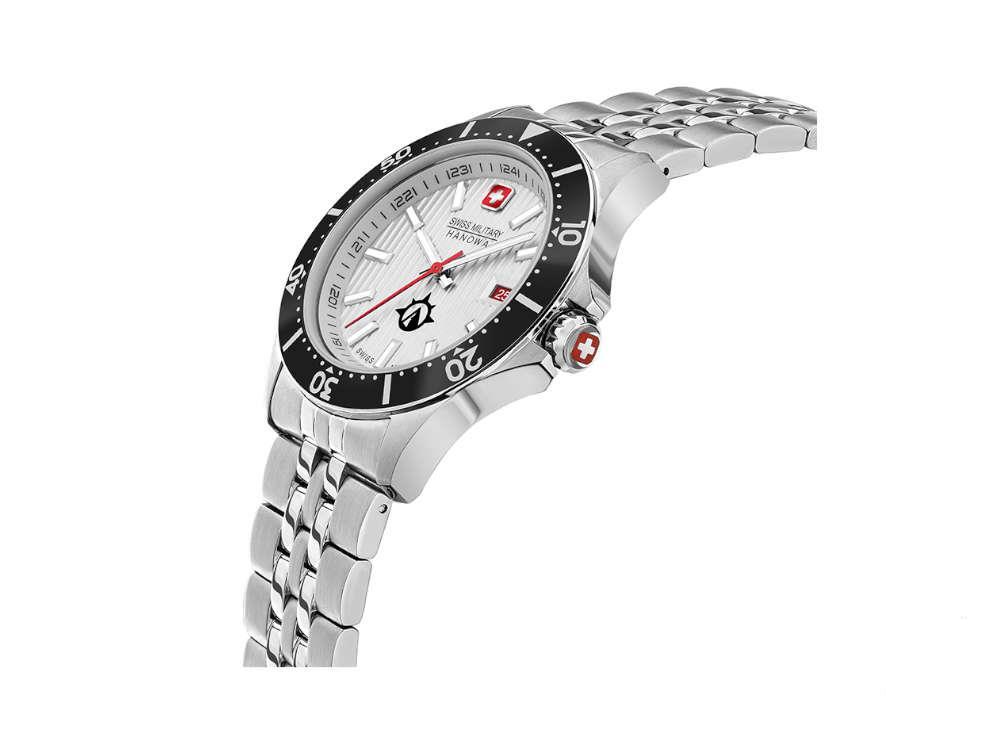 Swiss Military Hanowa Quartz X Watch, Iguana - 42 Flagship Silver, Land UK Sell SMW mm