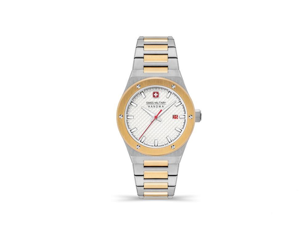 Swiss Military Hanowa Land Sidewinder Quartz Watch, Gold, White, SMWGH2101660
