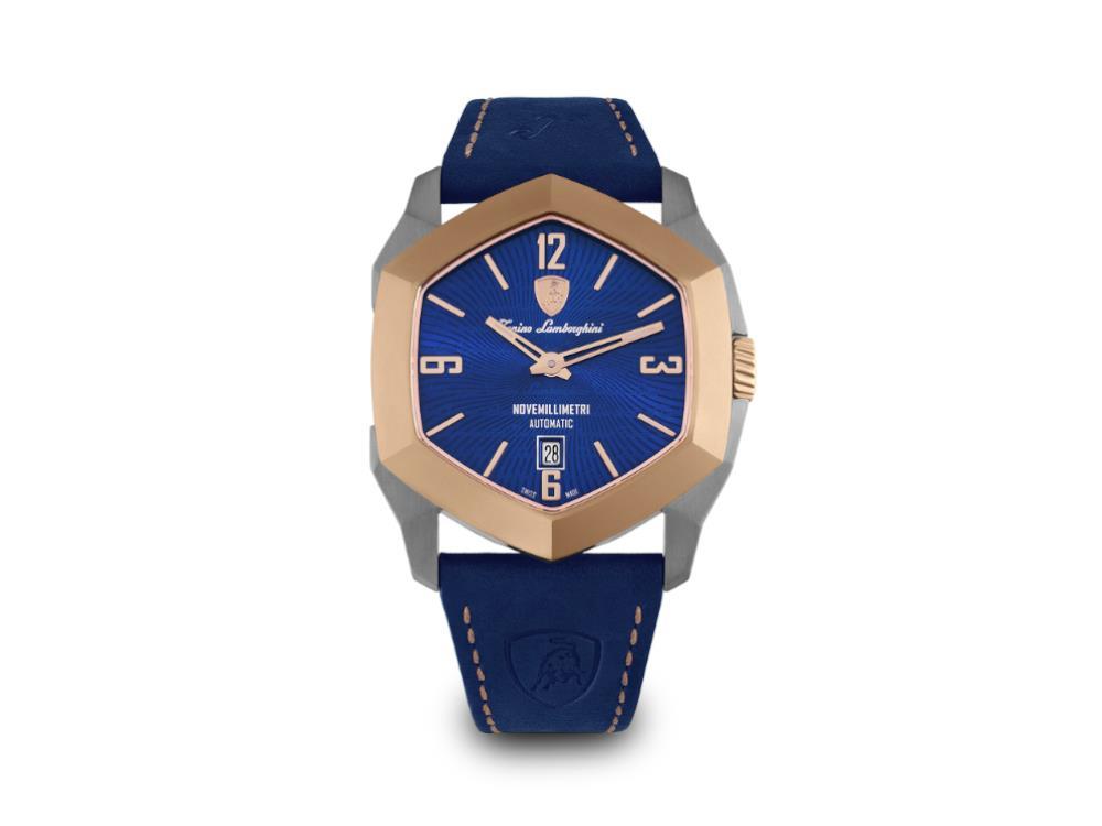 Lamborghini Novemillimetri Blue Automatic Watch, Titanium, 43 mm,TLF-T08-3