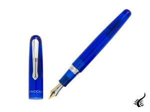Taccia Spectrum Ocean Blue Fountain Pen, Resin, Blue, 14K bicolor nib