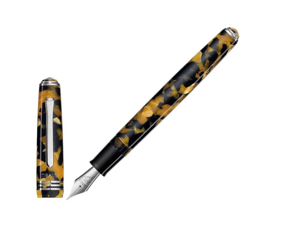 Tibaldi Nº60 Amber Yellow Fountain Pen, Palladium trim, N60-550-FP