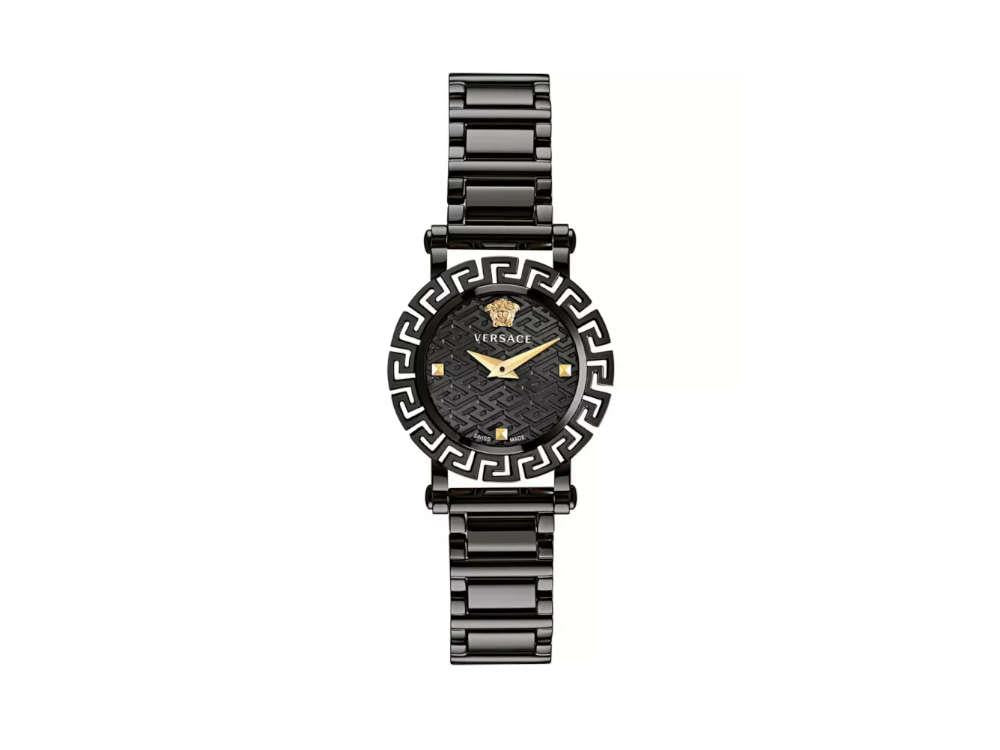 Versace Greca Glam Quartz Watch, PVD, Black, 30 mm, Sapphire Crystal, VE2Q00522