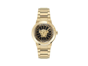 Versace Medusa Infinite Quartz Watch, PVD Gold, Black, 38 mm, VE3F00522