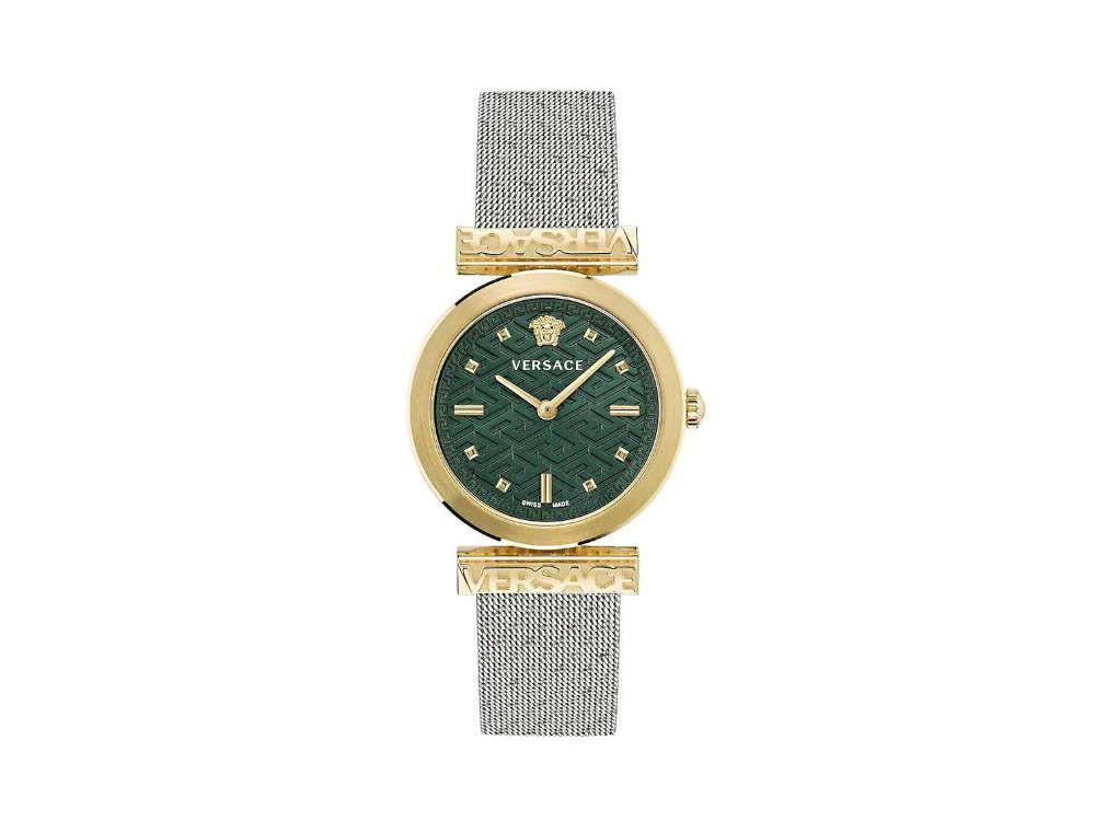 Versace Regalia Quartz Watch, PVD Gold, Green, 34mm, Sapphire Crystal, VE6J00623