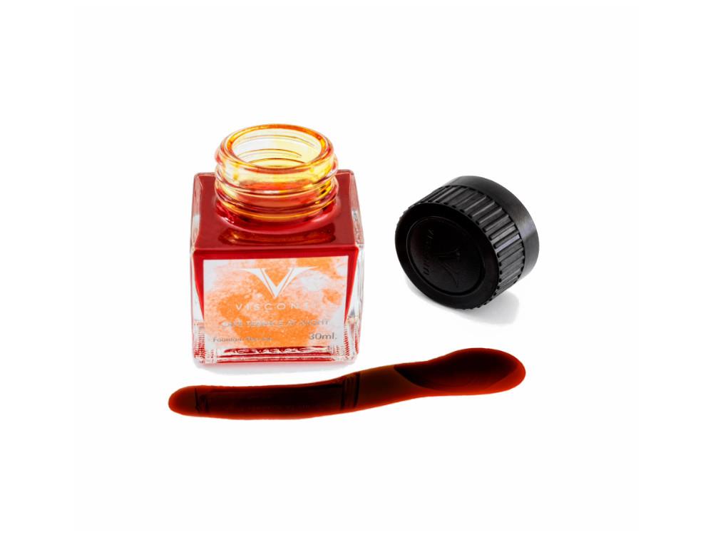 Visconti Cafè Terrace at Night Ink Bottle, 30ml, Orange, Crystal, INKVG-30ML58