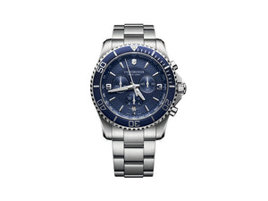 Victorinox Maverick Quartz Watch, Stainless Steel 316L, Blue, 43 mm, Chronograph