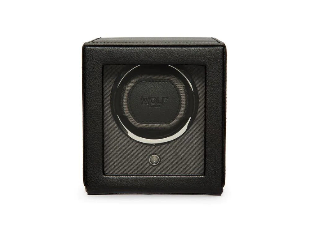 WOLF Cub Watch winder, 1 Watch, Black, Vegan Leather, 461103