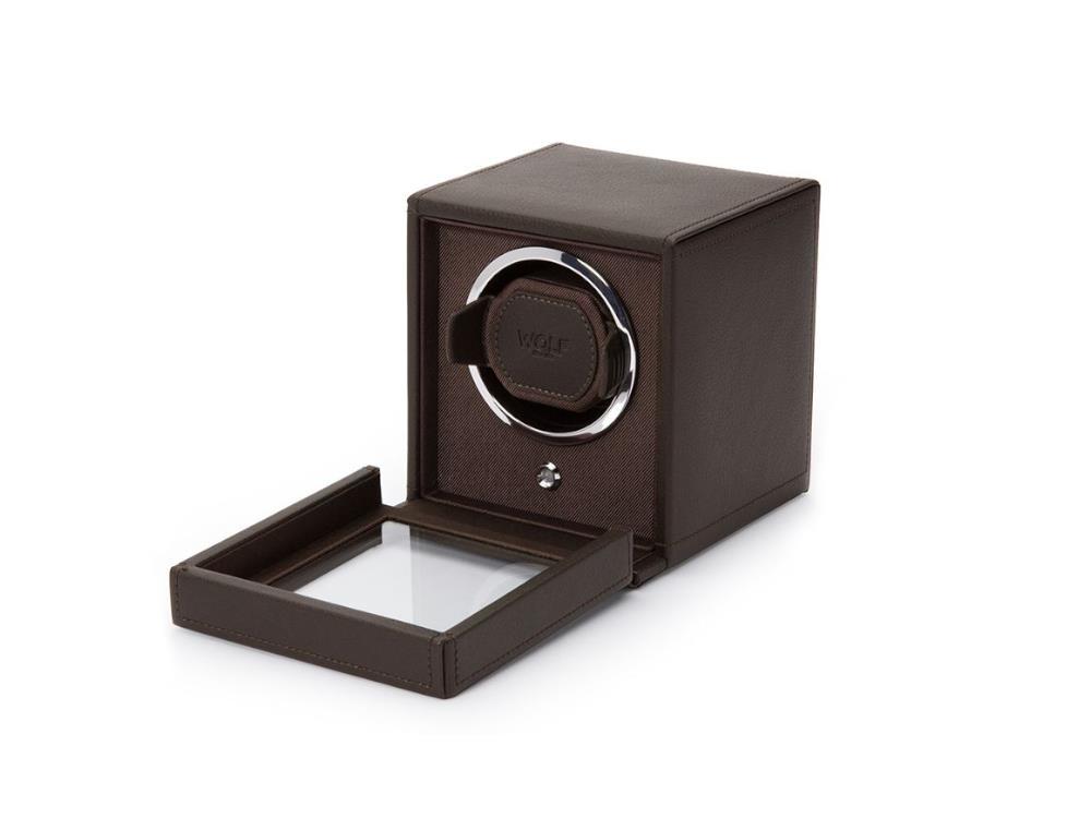 WOLF Cub Watch winder, 1 Watch, Brown, Vegan Leather, 461106