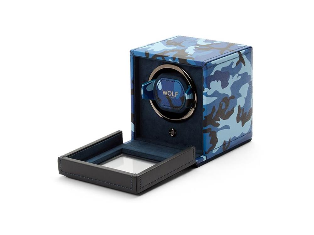 WOLF Elements Water Watch winder, 1 Watch, Blue, Vegan Leather, 665171