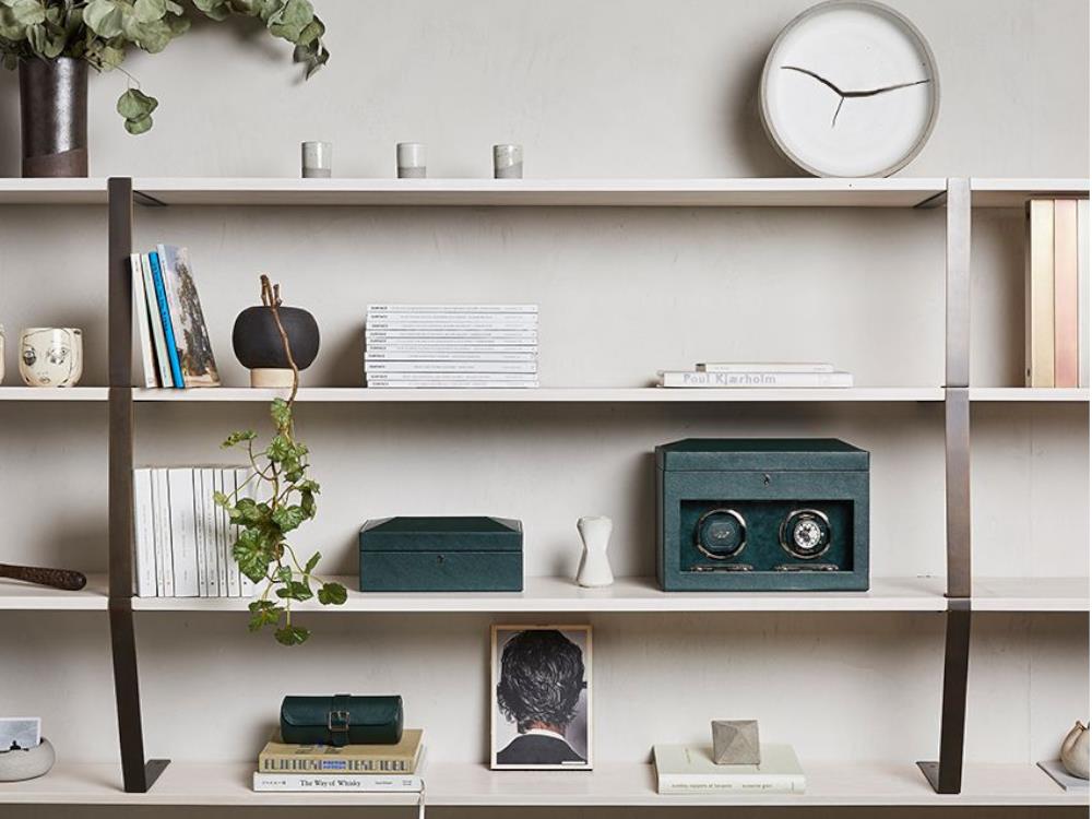 WOLF British Racing Watch winder 2 Watches, Green, 792241