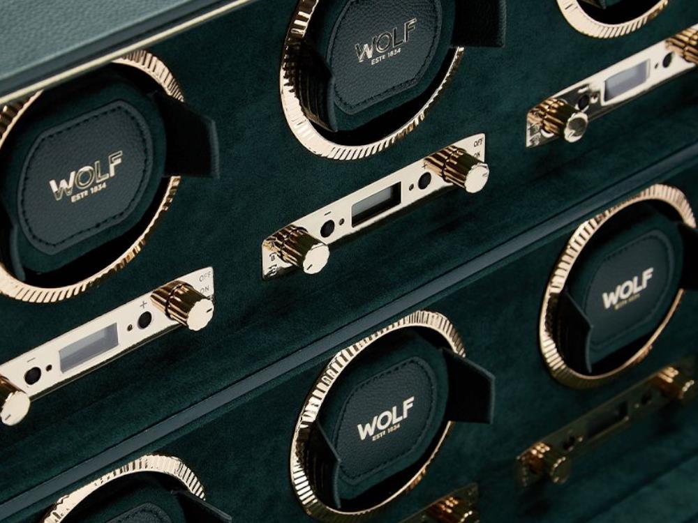 WOLF British Racing Watch winder, 8 Watches, Green, 792541