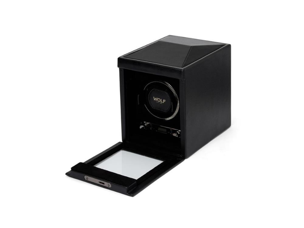 WOLF British Racing Watch winder, Black, Vegan Leather, 793102
