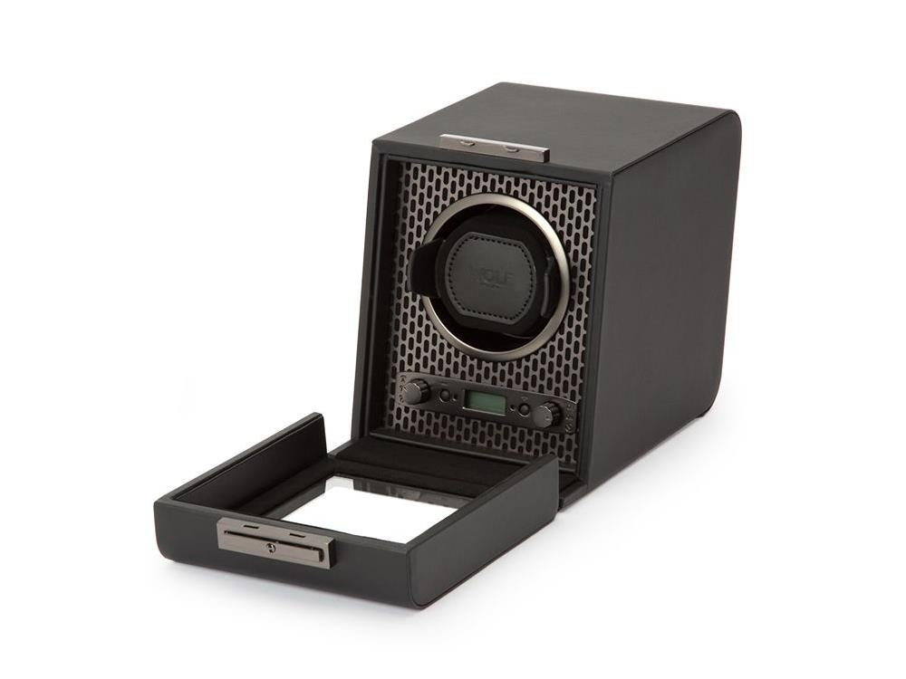 WOLF Axis Watch winder, 1 Watch, Black, Vegan Leather, 469103