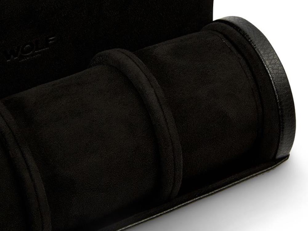 WOLF British Racing Watch roll, 3 Watches, Black, Leather, 792902