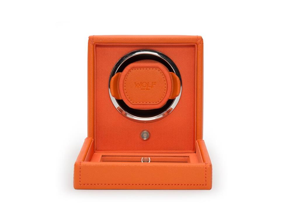 WOLF Cub Watch winder, 1 Watch, Orange, Vegan Leather, 461139