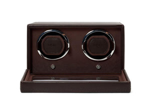 WOLF Cub Watch winder, 2 Watches, Brown, Vegan Leather, 461206